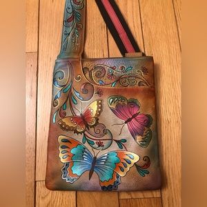 Anuschka Butterfly Crossbody Bag